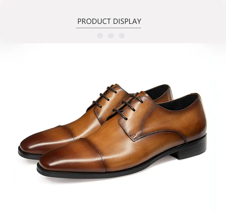 
2020 New arrival Perforation design Derby leather shoes handmade 