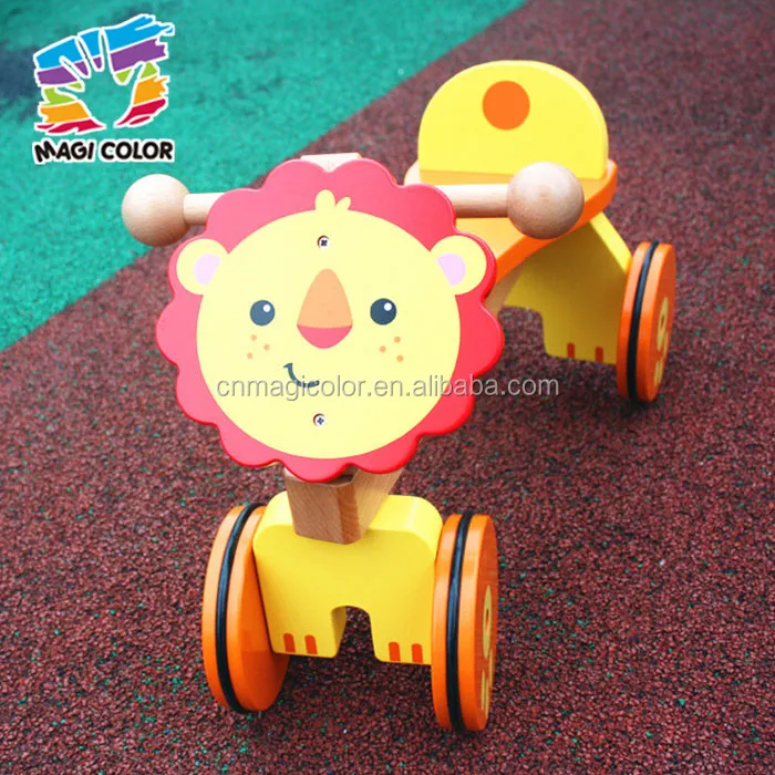 2016 wholesale kids wooden lion toy car,fashion children wooden lion toy car,hot sale wooden lion toy car W16A025