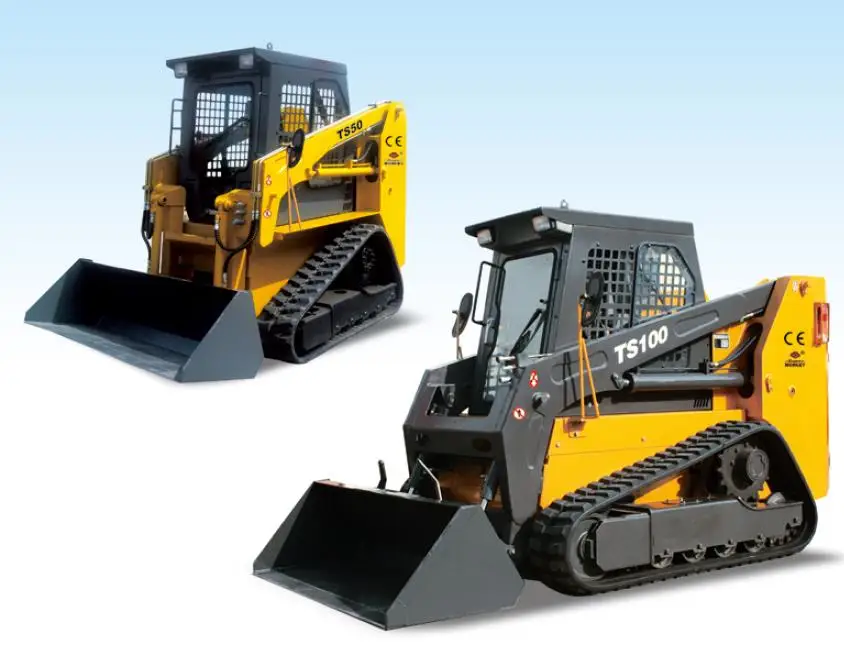 rubber track crawler skid steer loaders 1200kg 0.55cbm bucket with  kinds attachments CE TS100