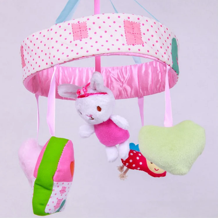 Pink Rabbit Musical Crib Mobile Baby hanging toys