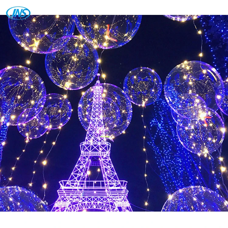 
High Quality 18 inch Lights String Bobo LED balloons Round Helium Balloons Outdoor Party Flashing For Festival 