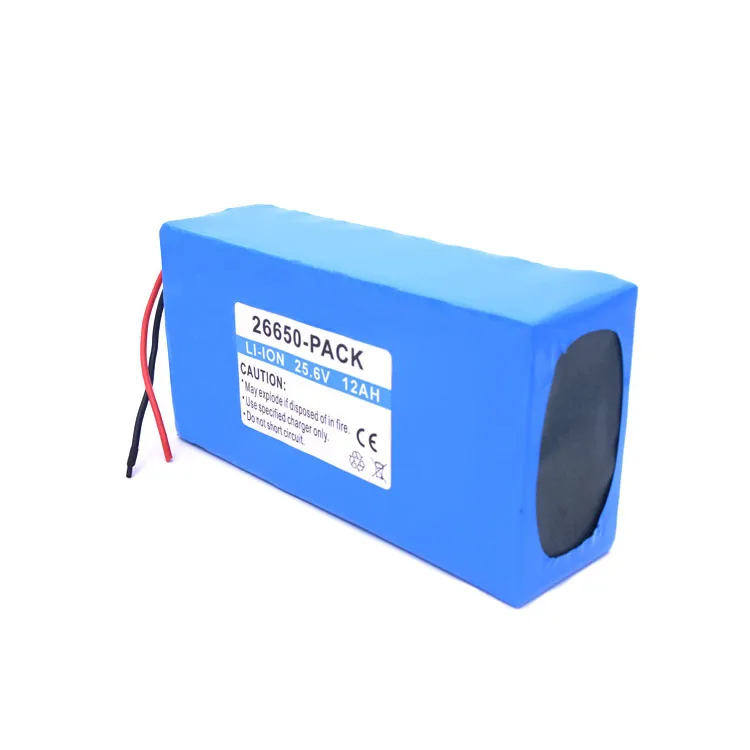 Factory cheap 26650 lifepo4 battery pack 25.6V 12ah rechargeable battery pack for solar street lights