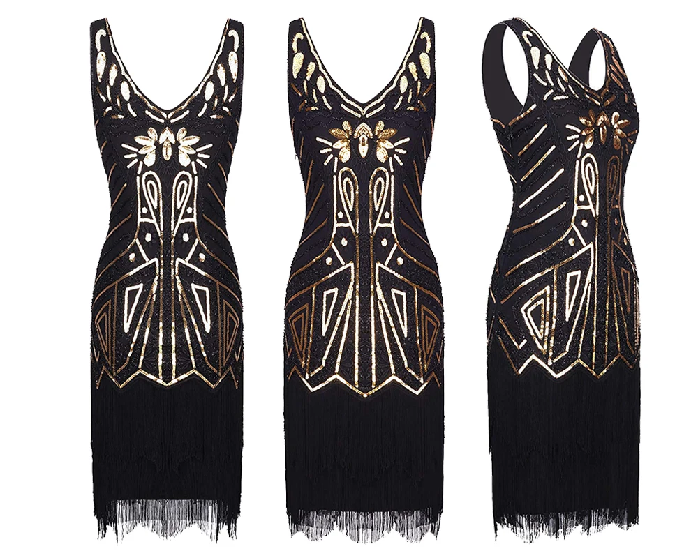 Vintage great gatsby 1920s  sequin beaded dress for women cocktail dress