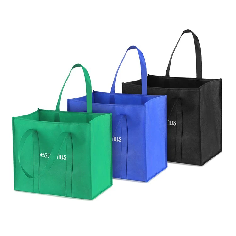 Custom print eco reusable supermarket grocery promotion shopping non woven carry tote cloth bag
