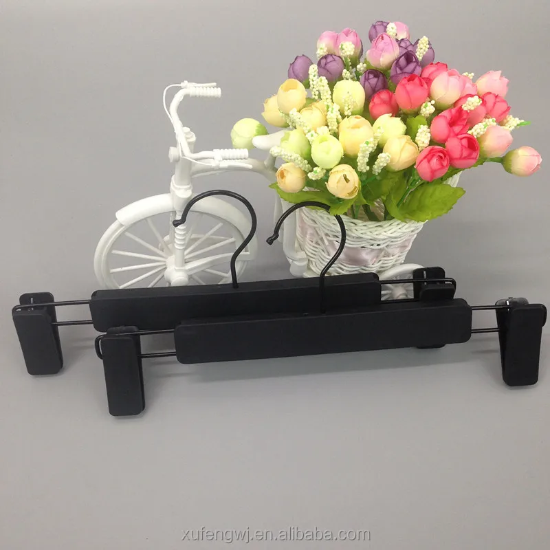 Cheap colorful plastic adult trouser hanger and child pant hanger rack with clips factory wholesale