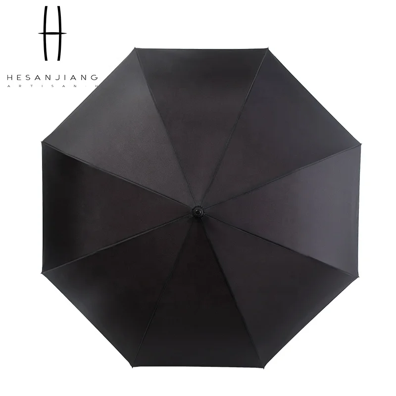 Basic type windproof automatic reverse umbrella for car with C handle double layer fabric