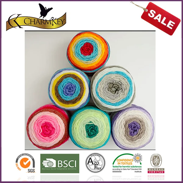 Charmkey crochet yarn sweet roll color gradient yarn wool scarf cake yarn