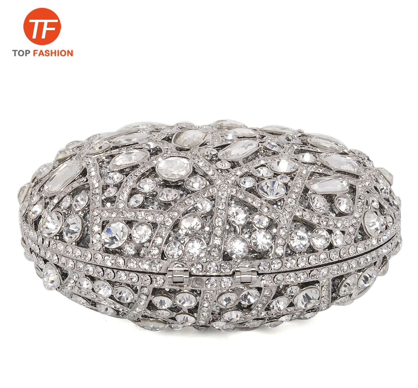 Elegant Crystal Rhinestone Clutch Handmade Small Round Evening Bag for Formal Party Wholesales from China Factory