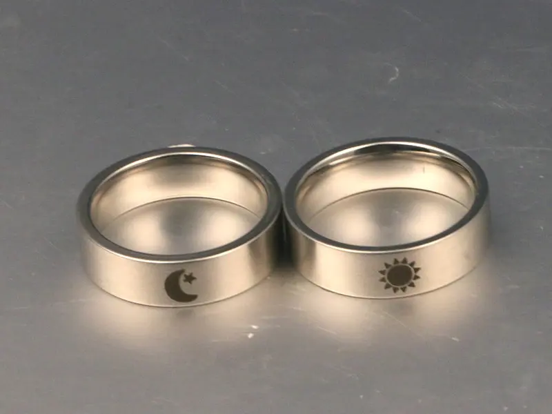 Moon sun ring  Promise Wedding Bands Couple Rings for gift