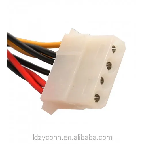 Molex 4-Pin to Molex 4-Pin and Floppy Disk Drive Power Cable
