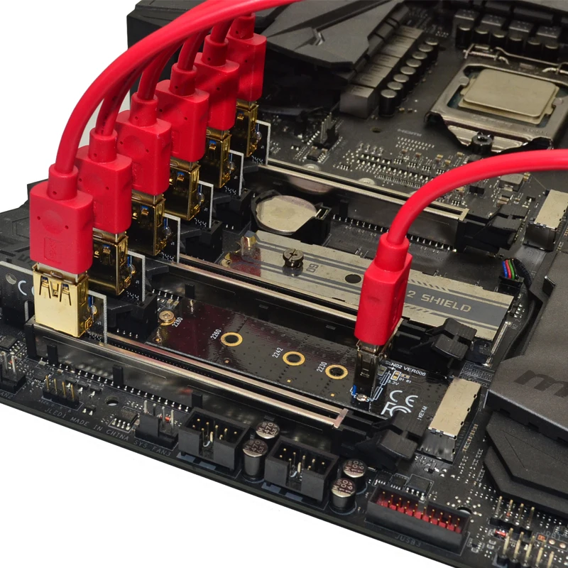 Panto latest M.2 pcie riser 60CM M.2 NGFF Key M to 16X Riser Card