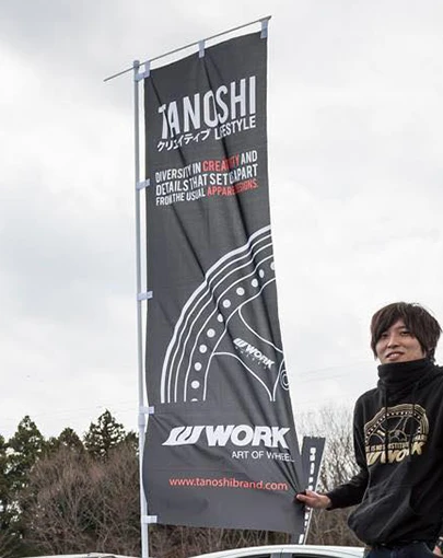 Custom Outdoor Large Advertising Nobori Flag japanese samurai flag Banner with pole and Base