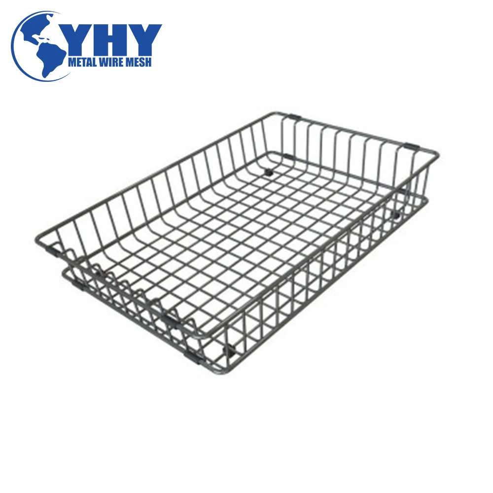 shallow stainless steel  wire mesh basket