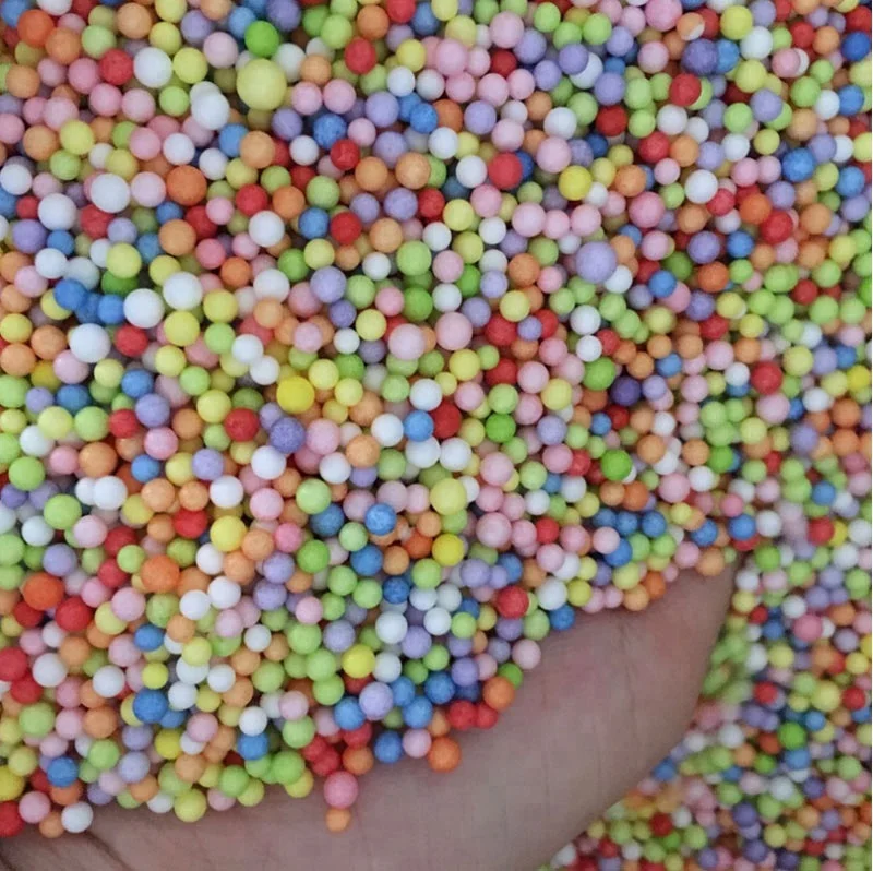 Rainbow Assorted Colors Mini Foam Balls Beads Styrofoam Filler Kids Funny Gift Manual DIY Decor Black color
