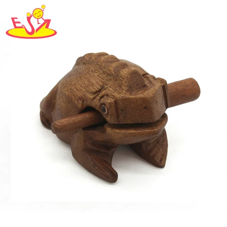 2023 High quality frog shaped wooden temple block for wholesale W18A042