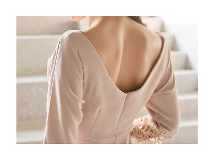 
Korean Pencil Dresses Slit Career Dresses 