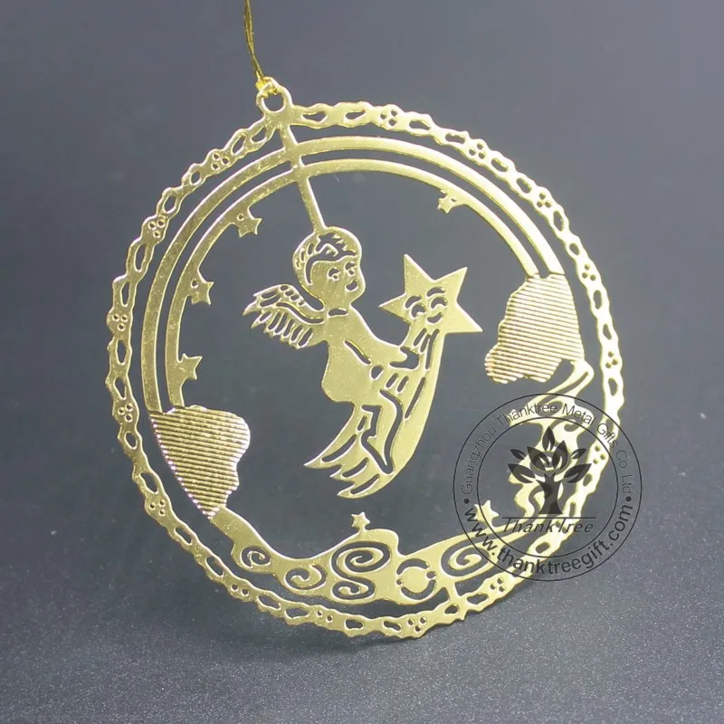 unique flat etched ornament with angel silhouette for Christmas tree ornament