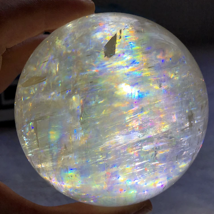 Wholesale rainbow natural quartz calcite crystal balls sphere for home decor