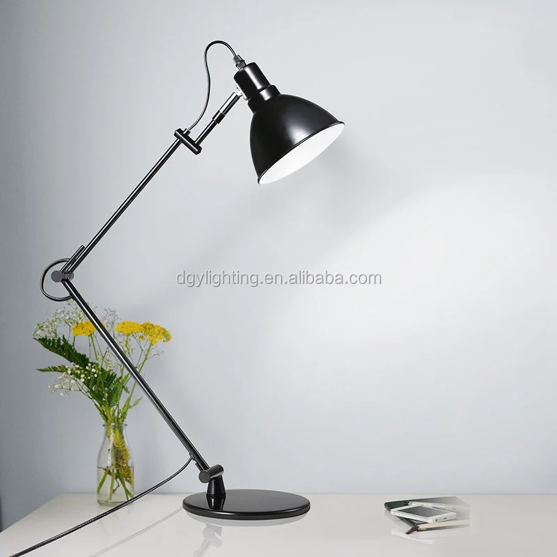 регулируемая гусиная шея современная железная настольная лампа