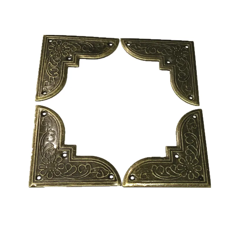 Factory supply  antique bronze 44mm flat metal corner protector for wooden box