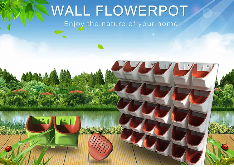 Vertical garden planter artificial plastic wall hanging flower pots