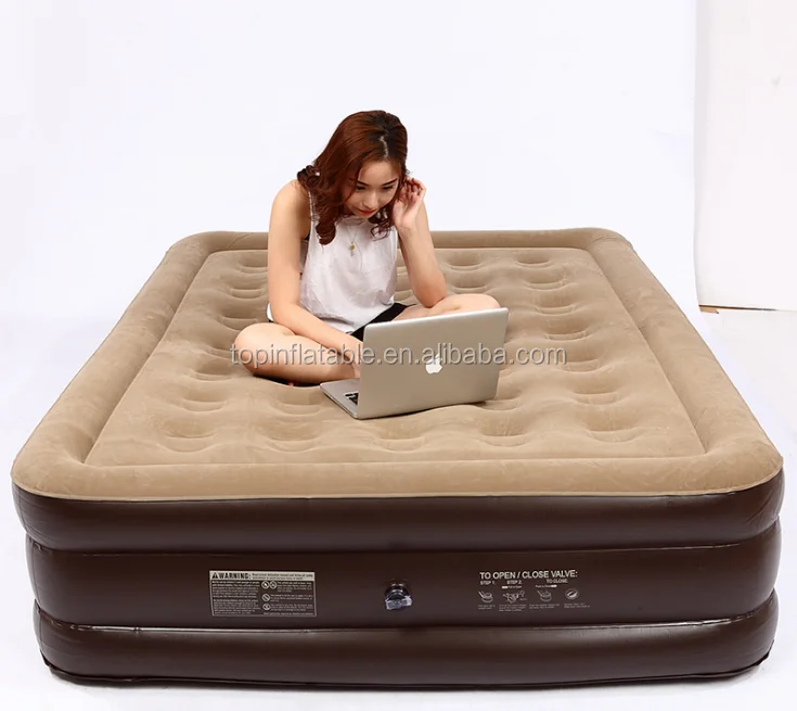 Best Price Europe Top sale auto inflatable Mattress with Built-in Pump indoor Inflatable airbed Mattress integrated pillow