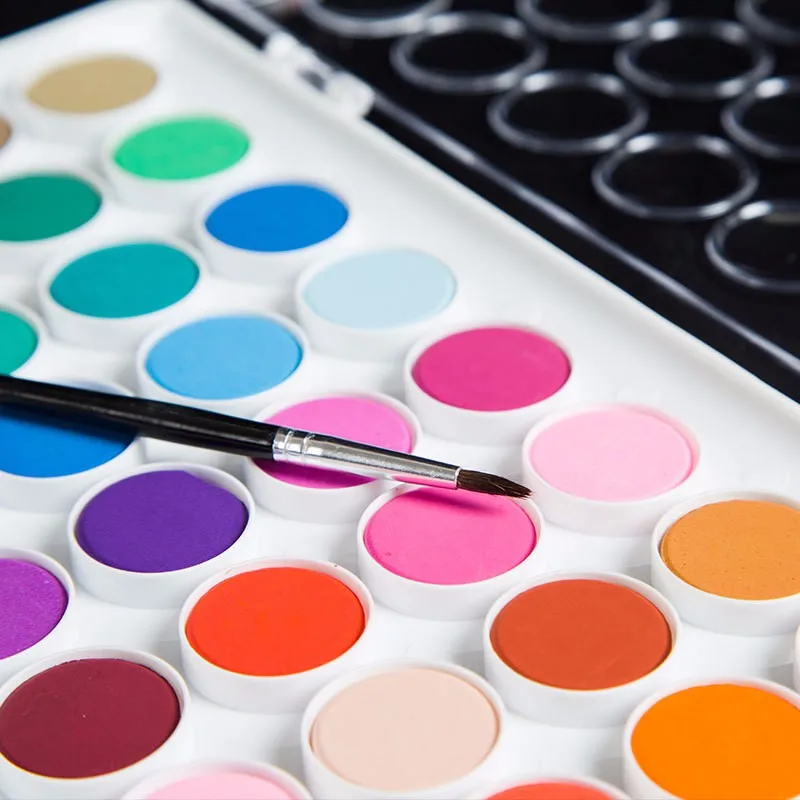 
water color artist paint cake 12/18/24/36 assorted watercolor field sketch set with brush 