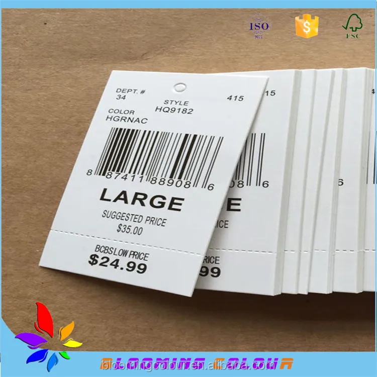 China custom made price tags for shoes and bags