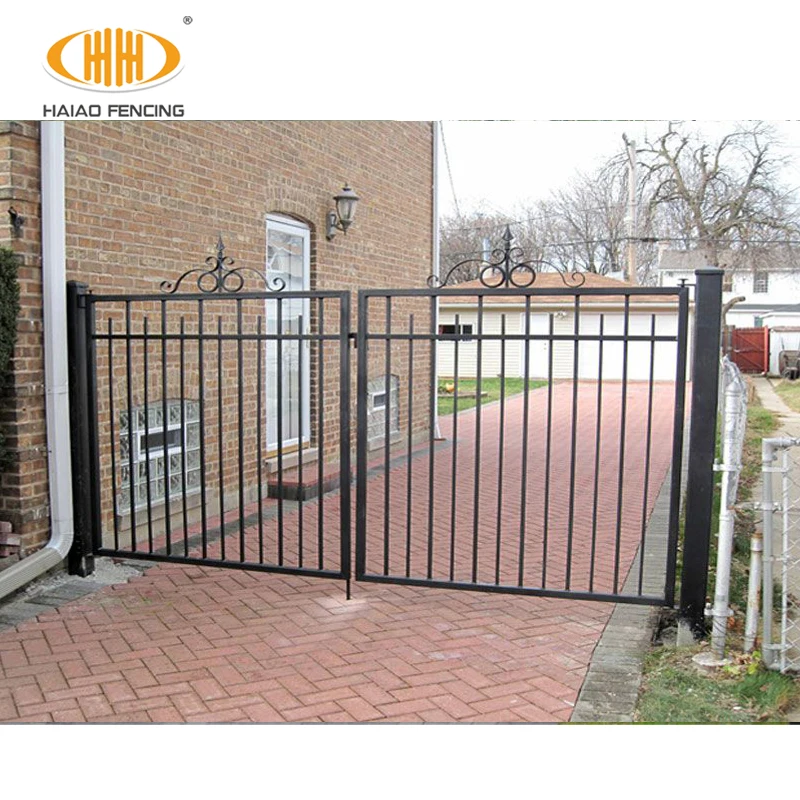 2022 best selling iron gate design catalogue sliding designs corrugated aluminum fence gate
