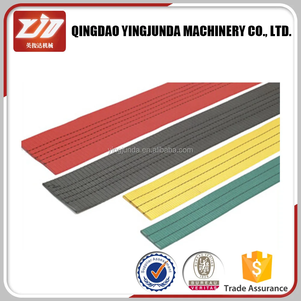 Polyester Flat Woven Seat Belt Webbing Lifting Sling 1 Ton Flat Eye Yellow