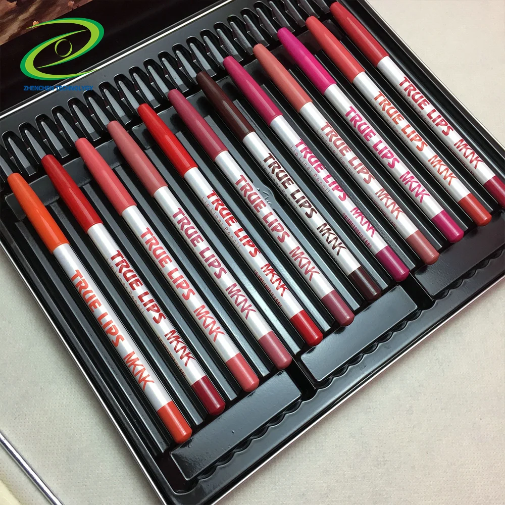 
Best Selling Cosmetics Makeup 12 colors Smooth Long Lasting Waterproof Natural Lip Liner Pencil 