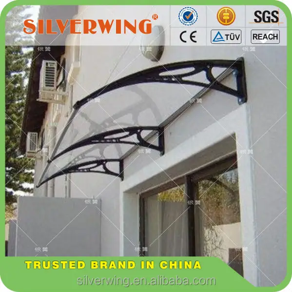 Simple design cheap price outdoor plastic clear polycarboante door canopy awnings