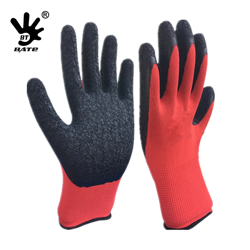 High Quality Red Color Latex Coated Machinist Working Gloves