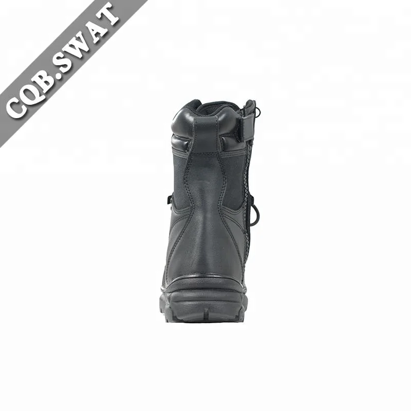 Indian Kenya Dubai Black Security Boots With Padded Collar Cemented Construction Combat Boots