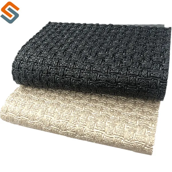 ПВХ искусственная кожа для сумок и диванов, плетеный узор, дизайн, Декоративная кожа, лидер продаж, 1,0 мм, индивидуальный цвет, ПВХ, ПВХ