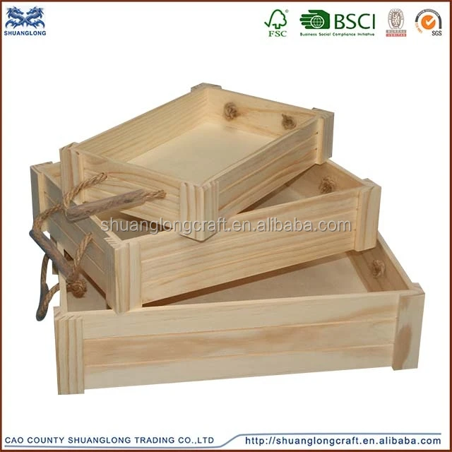 Shuanglong art minds wood crafts wholesale cheap wooden wine /fruit crates for sale
