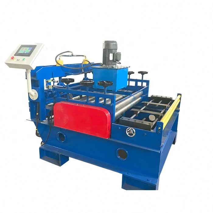 Metal sheet slitter flattening slitting cutting machines