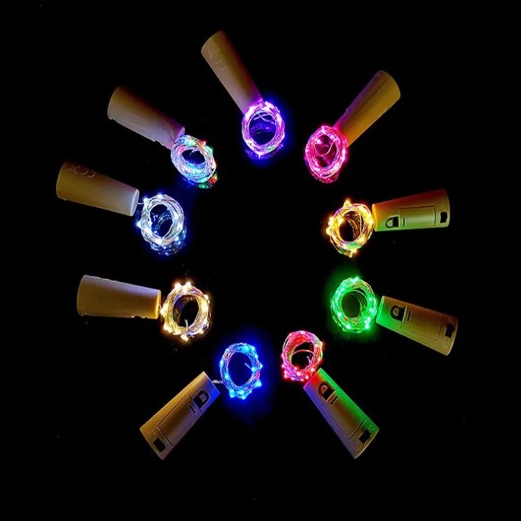 Led decoration hot selling cheap plastic light up bottle cork copper light wine bottle stopper light