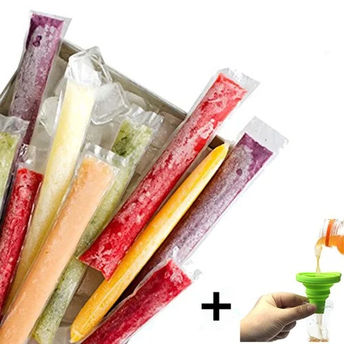 100PCS Custom Transparent Frozen Ice Cream Maker  Commercial Ice Cream Pop Popsicle Packaging Bag