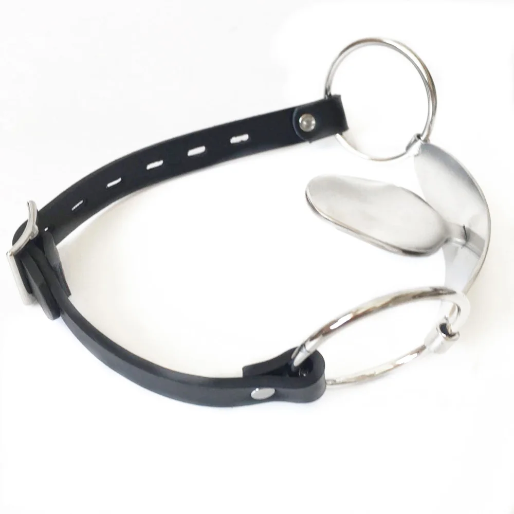Stainless steel open mouth gag Tongue flail sex slave bdsm bondage restraints bdsm fetish wear adult game sex toys for women men