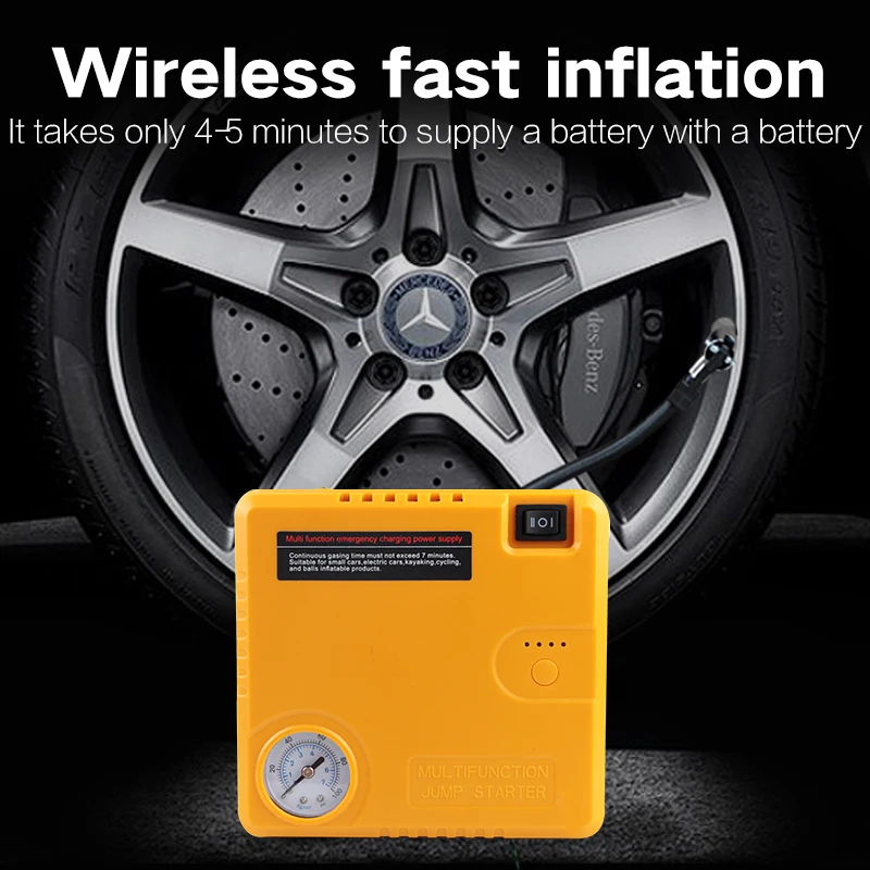 No.1 popular small size portable car jump starter emergency battery power supply with tire pumping air compressor