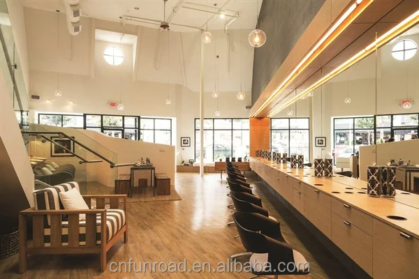 Bespoke long wooden nail salon manicure table with cabinets Chinese factory