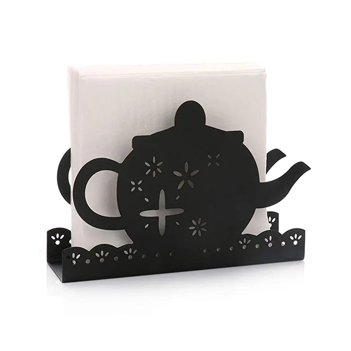 Black Wire Metal Salt and Pepper Organizer Rack Metal Table Caddy Salt Pepper Napkin Holder for Kitchen Table