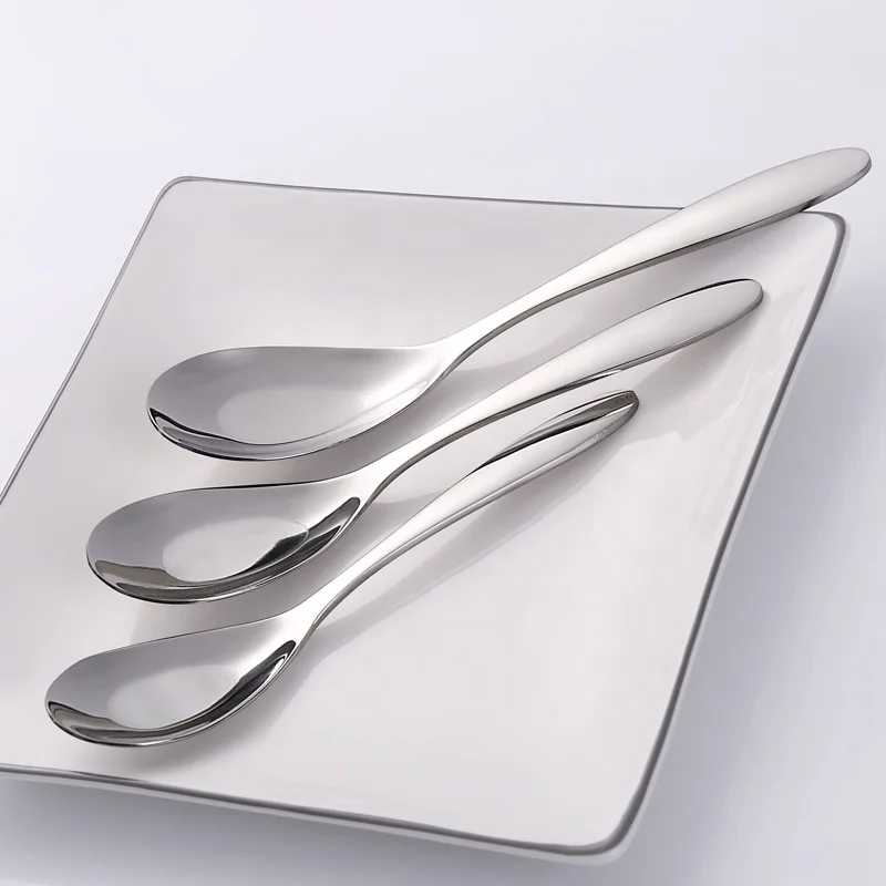 High quality stainless steel spoon 18/8 metal soup spoon for dinner ,rice ,dessert