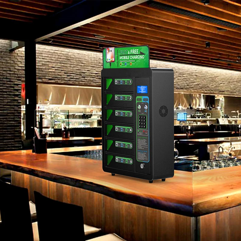 Hot sale 6 bays Hotel GYM Club Secure Mobile Phone Charging Locker for sale