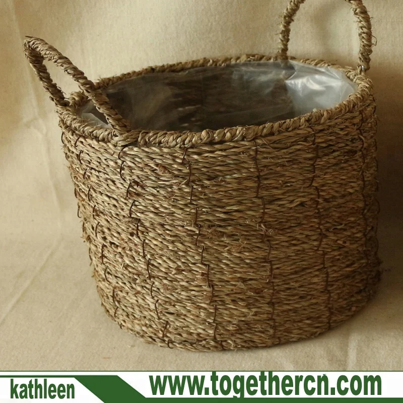 
Farmhouse Distressed Handmade Natrual Handwoven Easter Basket 