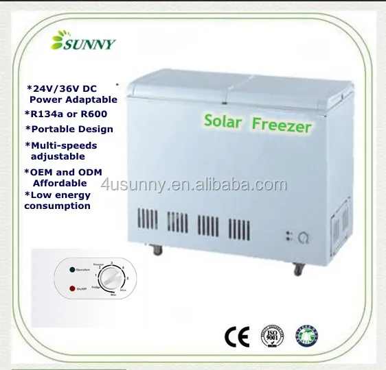 DC 12V 24V 165L Deep Chest Solar Freezer