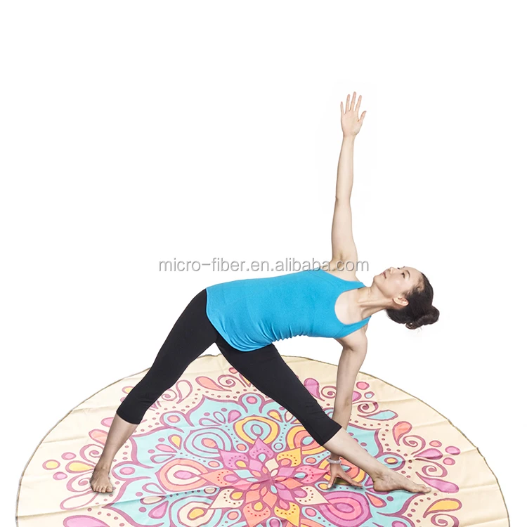 Оптовая продажа большое круглое пляжное одеяло из микрофибры с мандалой на заказ вес 150 см x 300