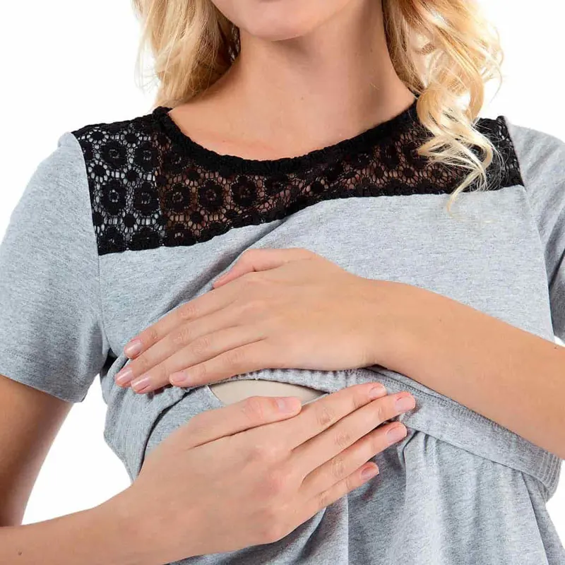 
Amazon Stitching Multi-functional Mother Short-sleeved Breastfeeding Top Clothes 