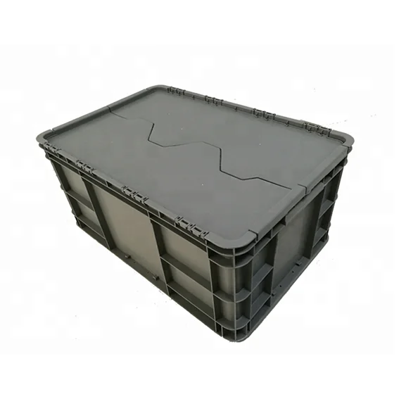 600*400*148mm Attached Lid Plastic Storage Container For Transport